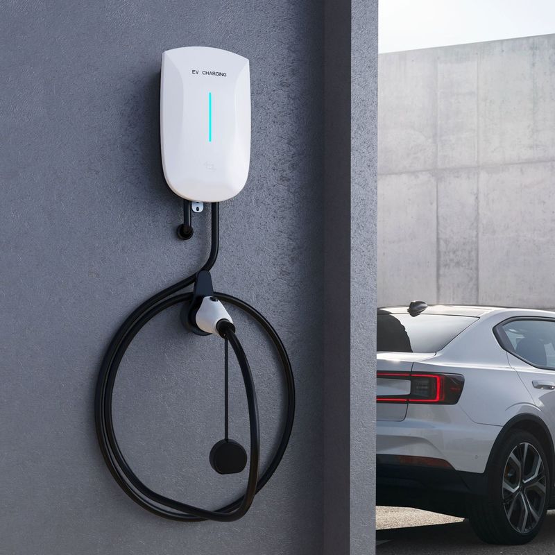 Ο τοίχος τοποθέτησε τον τύπο 7kw - App φορτιστών 2 EV ευρωπαϊκή τυποποιημένη γρήγορη χρέωση ελέγχου