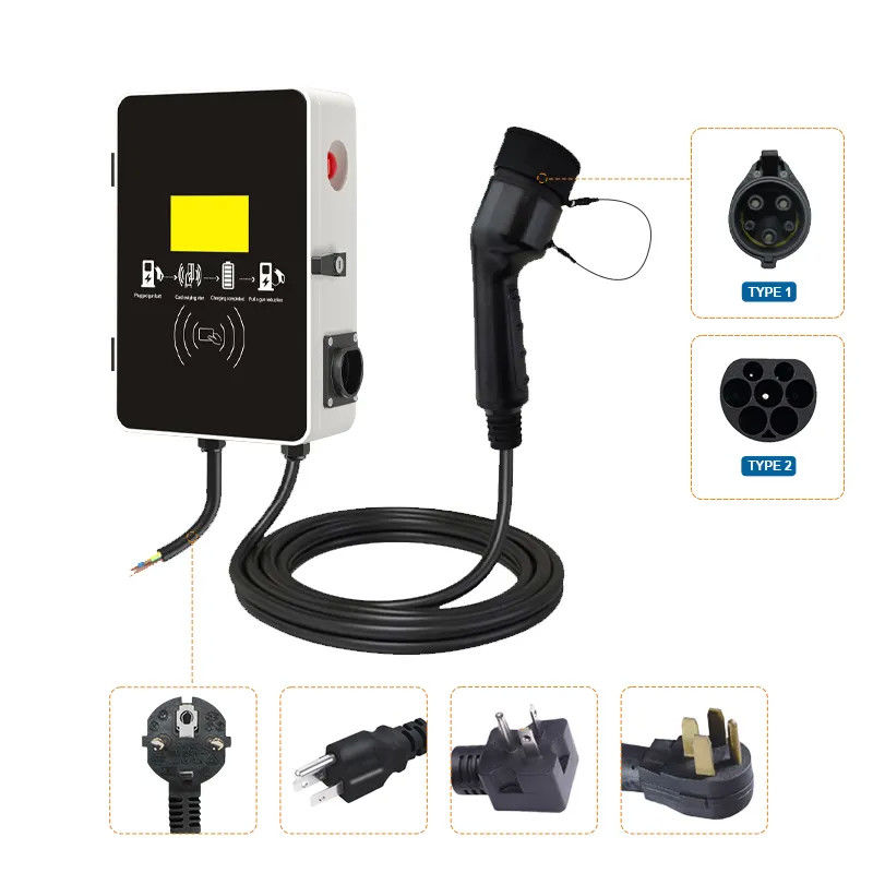 7kw 3 γρήγορα ηλεκτρικά Type1 σταθμών χρέωσης της EV κιβωτίων φάσης τοποθετημένα τοίχος και Type2
