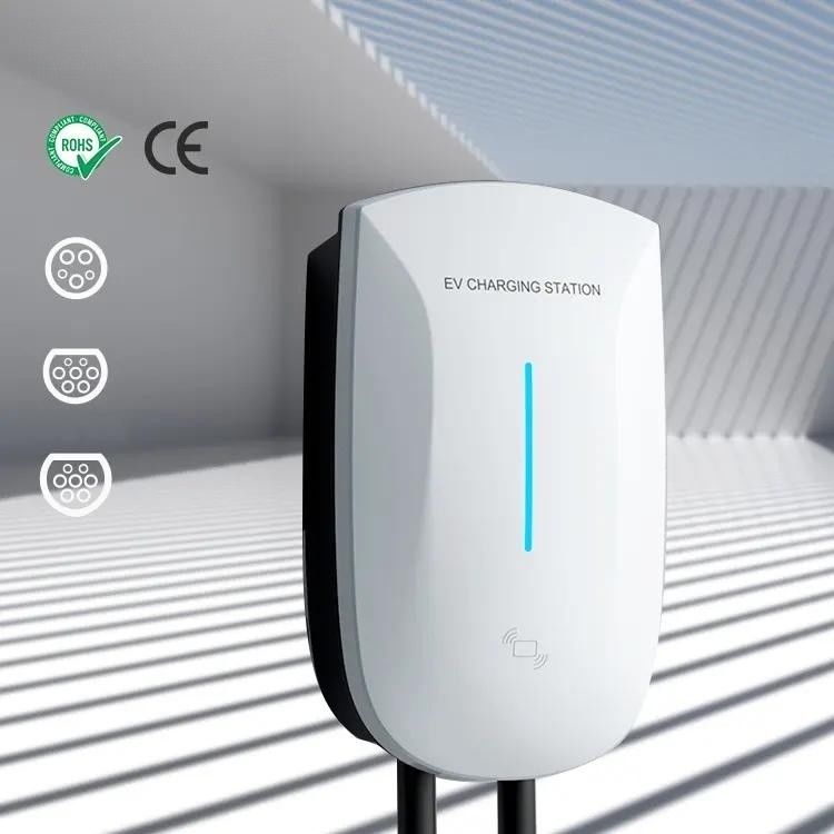 Επίπεδο 2 7kw 11kw 22kw σημείο φόρτισης γρήγορο τοίχο τοποθετημένο σταθμό φόρτισης EV LED δείκτη