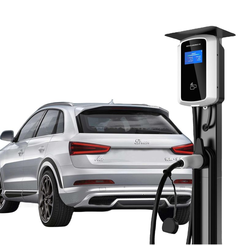Ενιαίο πυροβόλο όπλο 16A 32A 4,8» σταθμός χρέωσης της EV οθόνης τοποθετημένος τοίχος Wifi που συνδέεται