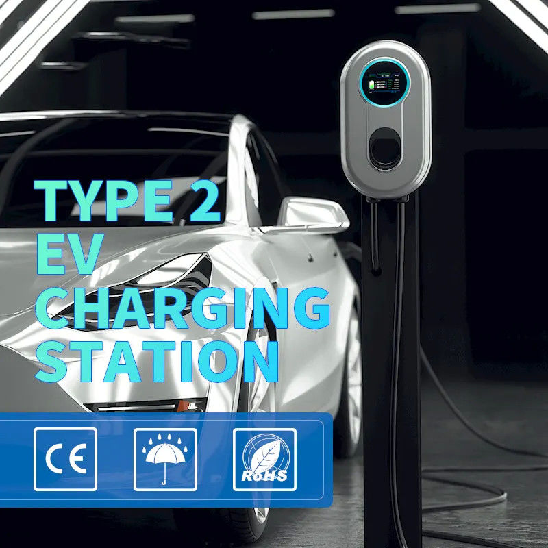 22kw κάρτα RFID 5 μέτρα καλωδιακό κινητό τύπου 2 σταθμός φόρτισης EV